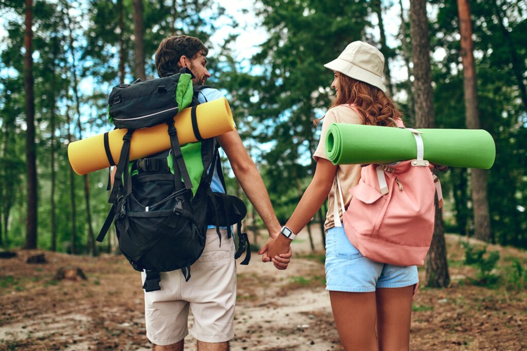 Family on vacation in the forest